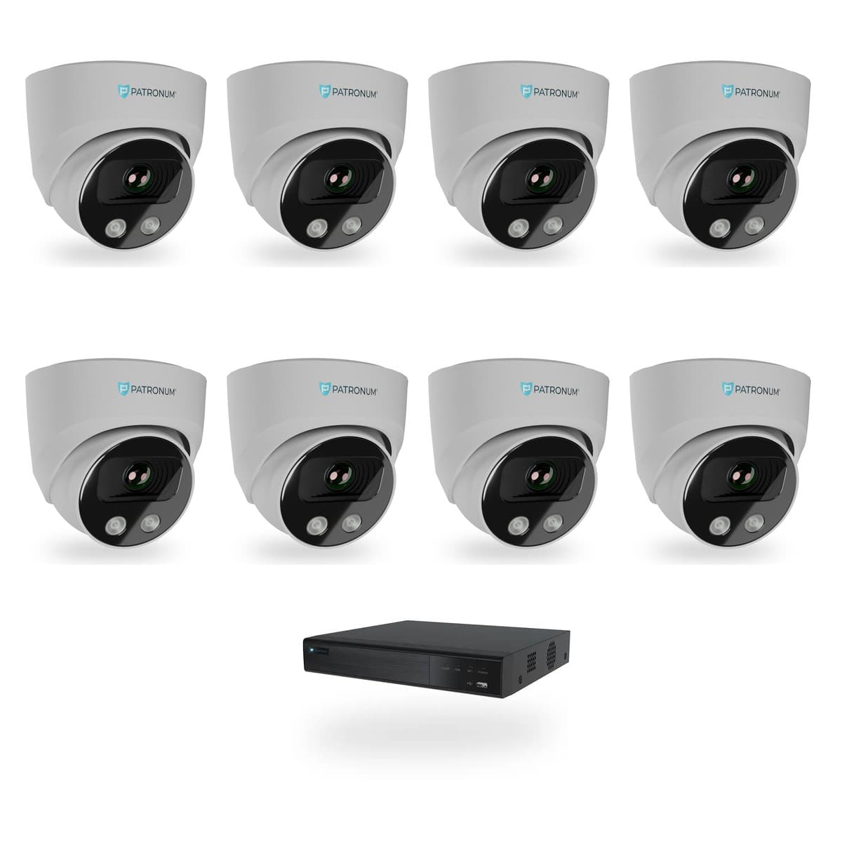 Kamerový set 8× DOME 8 Mpx · dosvit 40 m