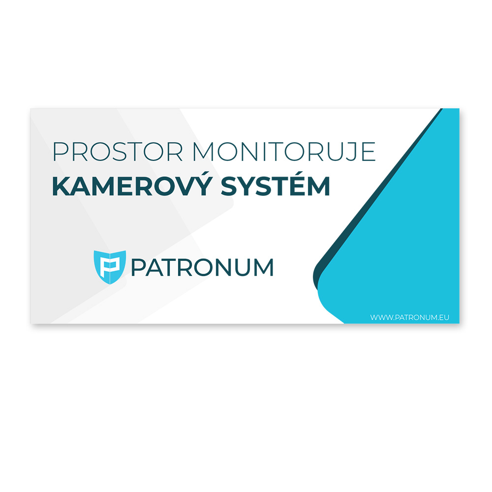 Výstražná samolepka PATRONUM 12 x 6cm, venkovní