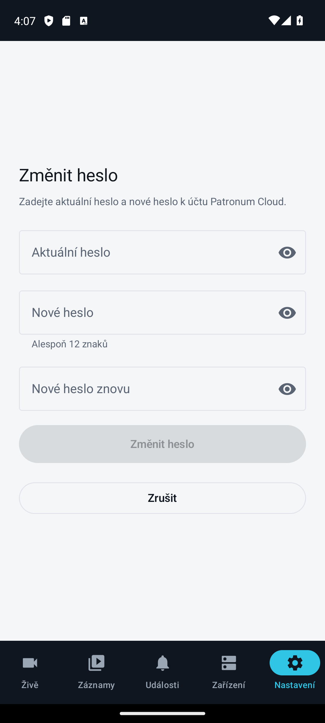 Změnit heslo