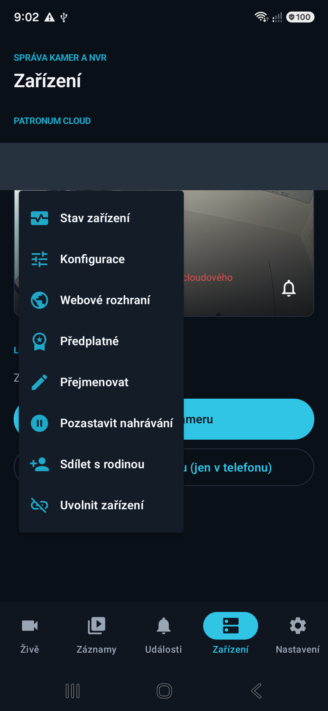 Nabídka u kamery