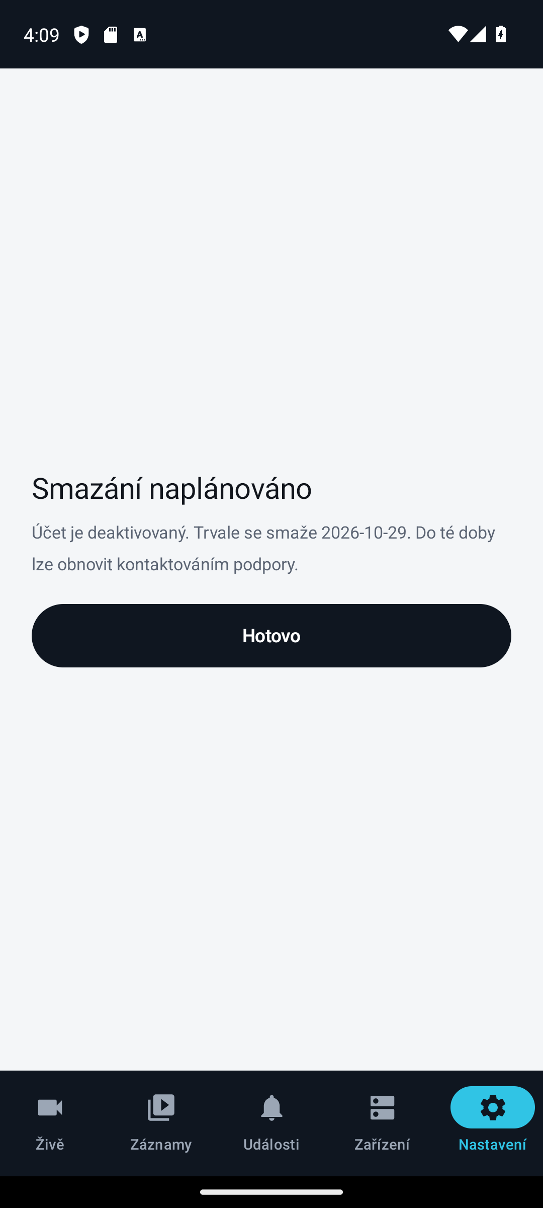 Smazání naplánováno