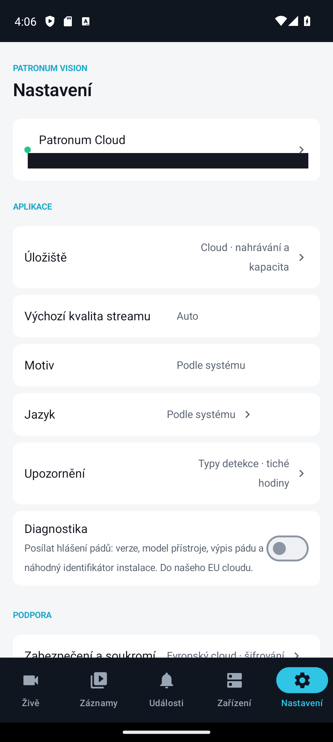 Nastavení po přihlášení (e-mail zakryt)